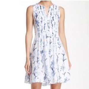 Cece White and Blue Floral Dress- 2